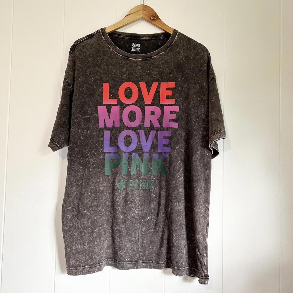 Victoria’s Secret Quote Acid Wash Oversized Short Sleeve Women's One Size